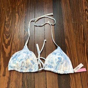 Victoria’s Secret Floral Blue and White Bikini Top